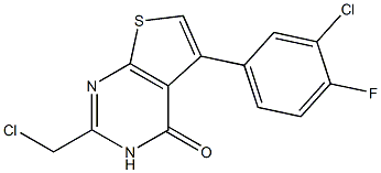 5-(3-chloro-4-fluorophenyl)-2-(chloromethyl)-3H,4H-thieno[2,3-d]pyrimidin-4-one,,结构式
