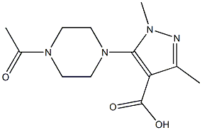 5-(4-acetylpiperazin-1-yl)-1,3-dimethyl-1H-pyrazole-4-carboxylic acid,,结构式