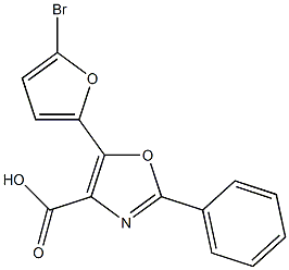 5-(5-bromofuran-2-yl)-2-phenyl-1,3-oxazole-4-carboxylic acid 化学構造式