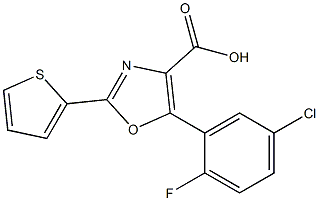 5-(5-chloro-2-fluorophenyl)-2-(thiophen-2-yl)-1,3-oxazole-4-carboxylic acid,,结构式