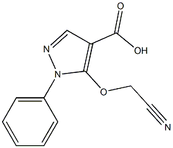 5-(cyanomethoxy)-1-phenyl-1H-pyrazole-4-carboxylic acid Struktur