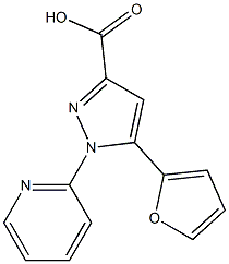 5-(furan-2-yl)-1-(pyridin-2-yl)-1H-pyrazole-3-carboxylic acid,,结构式