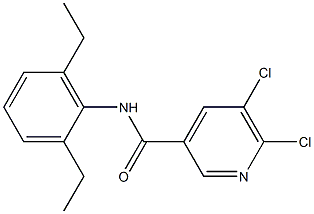 5,6-dichloro-N-(2,6-diethylphenyl)pyridine-3-carboxamide,,结构式