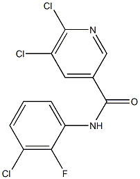 5,6-dichloro-N-(3-chloro-2-fluorophenyl)pyridine-3-carboxamide,,结构式