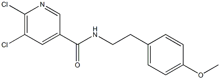 5,6-dichloro-N-[2-(4-methoxyphenyl)ethyl]pyridine-3-carboxamide 结构式