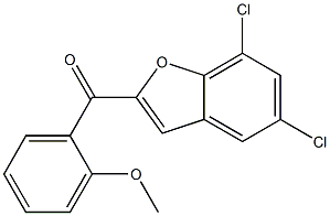 5,7-dichloro-2-[(2-methoxyphenyl)carbonyl]-1-benzofuran 结构式