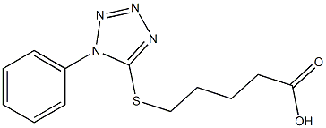 5-[(1-phenyl-1H-1,2,3,4-tetrazol-5-yl)sulfanyl]pentanoic acid Struktur