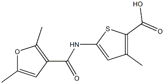 5-[(2,5-dimethyl-3-furoyl)amino]-3-methylthiophene-2-carboxylic acid Struktur