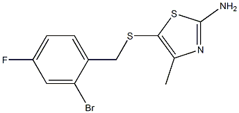 5-[(2-bromo-4-fluorobenzyl)thio]-4-methyl-1,3-thiazol-2-amine Structure