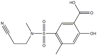 5-[(2-cyanoethyl)(methyl)sulfamoyl]-2-hydroxy-4-methylbenzoic acid Struktur
