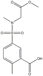 5-[(2-methoxy-2-oxoethyl)(methyl)sulfamoyl]-2-methylbenzoic acid Struktur