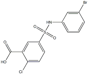 5-[(3-bromophenyl)sulfamoyl]-2-chlorobenzoic acid,,结构式