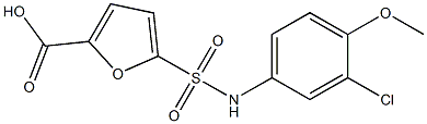 5-[(3-chloro-4-methoxyphenyl)sulfamoyl]furan-2-carboxylic acid,,结构式