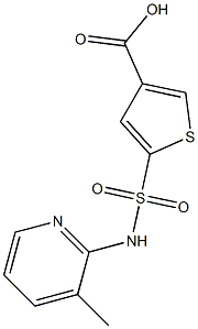 5-[(3-methylpyridin-2-yl)sulfamoyl]thiophene-3-carboxylic acid,,结构式