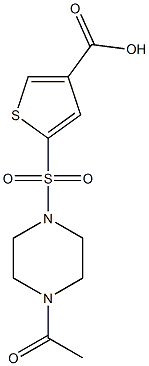 5-[(4-acetylpiperazine-1-)sulfonyl]thiophene-3-carboxylic acid 化学構造式