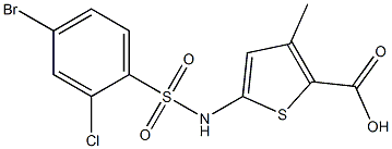 5-[(4-bromo-2-chlorobenzene)sulfonamido]-3-methylthiophene-2-carboxylic acid Structure