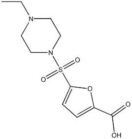 5-[(4-ethylpiperazine-1-)sulfonyl]furan-2-carboxylic acid Struktur