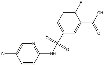 5-[(5-chloropyridin-2-yl)sulfamoyl]-2-fluorobenzoic acid Struktur