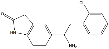 5-[1-amino-2-(2-chlorophenyl)ethyl]-2,3-dihydro-1H-indol-2-one 化学構造式