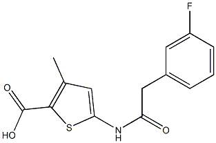 5-[2-(3-fluorophenyl)acetamido]-3-methylthiophene-2-carboxylic acid,,结构式