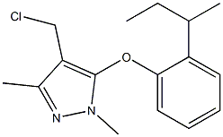 5-[2-(butan-2-yl)phenoxy]-4-(chloromethyl)-1,3-dimethyl-1H-pyrazole,,结构式
