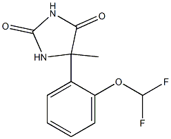 5-[2-(difluoromethoxy)phenyl]-5-methylimidazolidine-2,4-dione 化学構造式