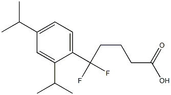 5-[2,4-bis(propan-2-yl)phenyl]-5,5-difluoropentanoic acid 化学構造式