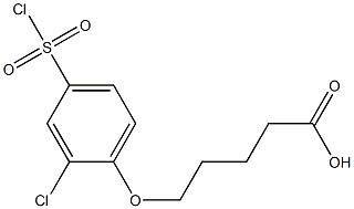 5-[2-chloro-4-(chlorosulfonyl)phenoxy]pentanoic acid,,结构式