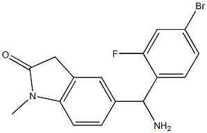 5-[amino(4-bromo-2-fluorophenyl)methyl]-1-methyl-2,3-dihydro-1H-indol-2-one Structure