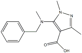 5-[benzyl(methyl)amino]-1,3-dimethyl-1H-pyrazole-4-carboxylic acid Struktur