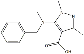 5-[benzyl(methyl)amino]-1,3-dimethyl-1H-pyrazole-4-carboxylic acid,,结构式