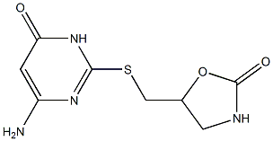 5-{[(4-amino-6-oxo-1,6-dihydropyrimidin-2-yl)sulfanyl]methyl}-1,3-oxazolidin-2-one,,结构式