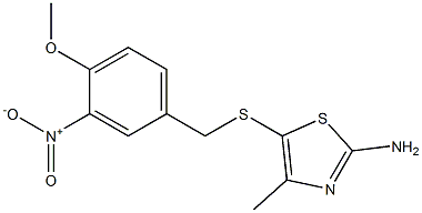 5-{[(4-methoxy-3-nitrophenyl)methyl]sulfanyl}-4-methyl-1,3-thiazol-2-amine,,结构式