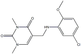 5-{[(5-chloro-2-methoxyphenyl)amino]methyl}-1,3-dimethyl-1,2,3,4-tetrahydropyrimidine-2,4-dione Structure