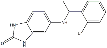 5-{[1-(2-bromophenyl)ethyl]amino}-2,3-dihydro-1H-1,3-benzodiazol-2-one 化学構造式