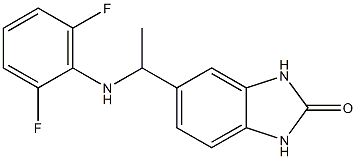 5-{1-[(2,6-difluorophenyl)amino]ethyl}-2,3-dihydro-1H-1,3-benzodiazol-2-one 结构式