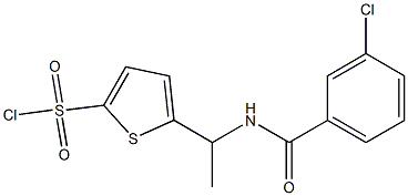 5-{1-[(3-chlorophenyl)formamido]ethyl}thiophene-2-sulfonyl chloride Structure