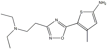 5-{3-[2-(diethylamino)ethyl]-1,2,4-oxadiazol-5-yl}-4-methylthiophen-2-amine 化学構造式