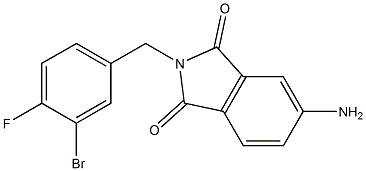 5-amino-2-[(3-bromo-4-fluorophenyl)methyl]-2,3-dihydro-1H-isoindole-1,3-dione,,结构式