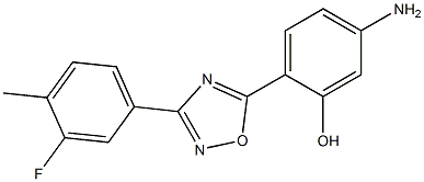 5-amino-2-[3-(3-fluoro-4-methylphenyl)-1,2,4-oxadiazol-5-yl]phenol 化学構造式