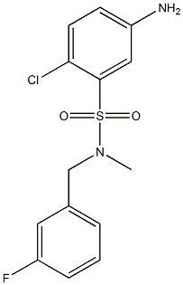 5-amino-2-chloro-N-[(3-fluorophenyl)methyl]-N-methylbenzene-1-sulfonamide 化学構造式