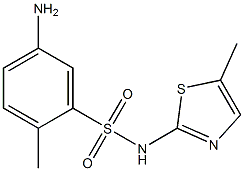 5-amino-2-methyl-N-(5-methyl-1,3-thiazol-2-yl)benzene-1-sulfonamide 化学構造式