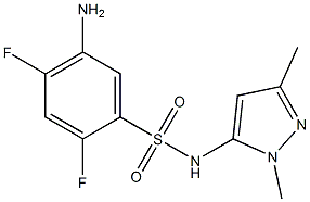 5-amino-N-(1,3-dimethyl-1H-pyrazol-5-yl)-2,4-difluorobenzene-1-sulfonamide,,结构式