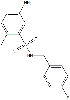 5-amino-N-[(4-fluorophenyl)methyl]-2-methylbenzene-1-sulfonamide Struktur