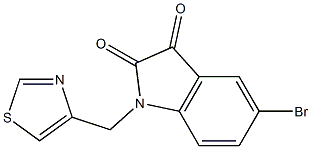 5-bromo-1-(1,3-thiazol-4-ylmethyl)-2,3-dihydro-1H-indole-2,3-dione,,结构式