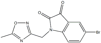 5-bromo-1-[(5-methyl-1,2,4-oxadiazol-3-yl)methyl]-2,3-dihydro-1H-indole-2,3-dione Struktur