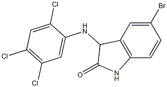 5-bromo-3-[(2,4,5-trichlorophenyl)amino]-2,3-dihydro-1H-indol-2-one,,结构式