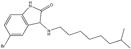 5-bromo-3-[(7-methyloctyl)amino]-2,3-dihydro-1H-indol-2-one 化学構造式