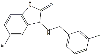 5-bromo-3-{[(3-methylphenyl)methyl]amino}-2,3-dihydro-1H-indol-2-one,,结构式