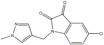5-chloro-1-[(1-methyl-1H-pyrazol-4-yl)methyl]-2,3-dihydro-1H-indole-2,3-dione Structure
